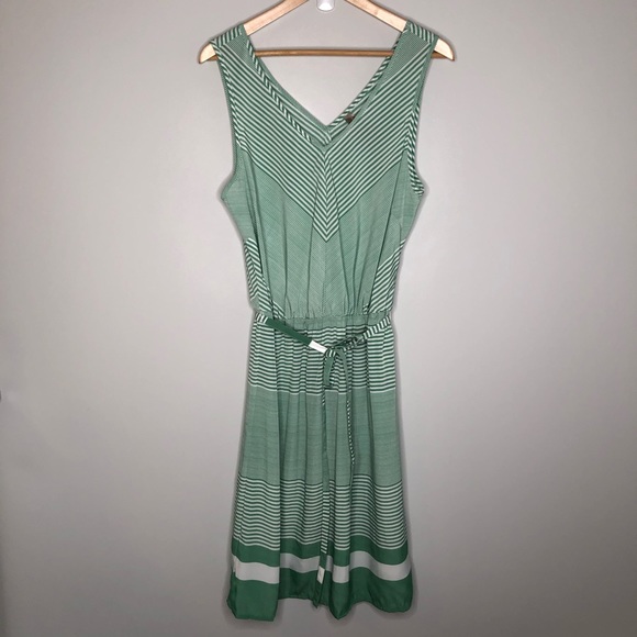 Pennington's Green and White Striped Dress - Picture 1 of 7